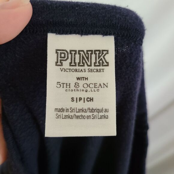 PINK Victoria's Secret US Navy Fishnet Sweatshirt sz S‎ - Picture 4 of 5